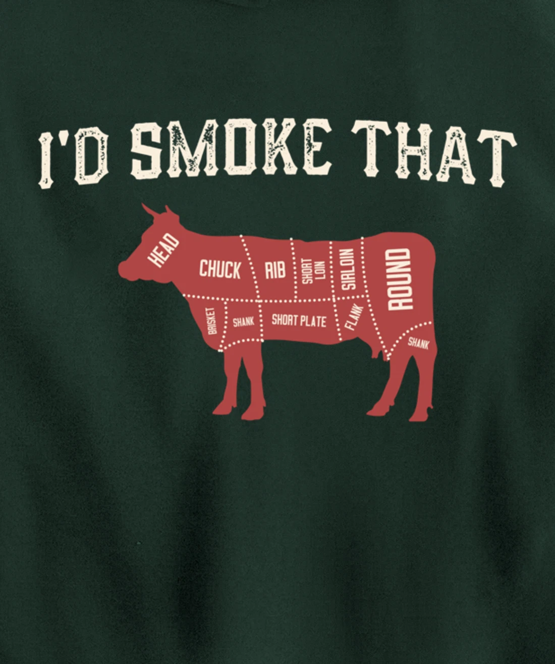 Funny Barbecue Lover Cow Graphic Women Men Meat Smoking BBQ Pullover Hoodie