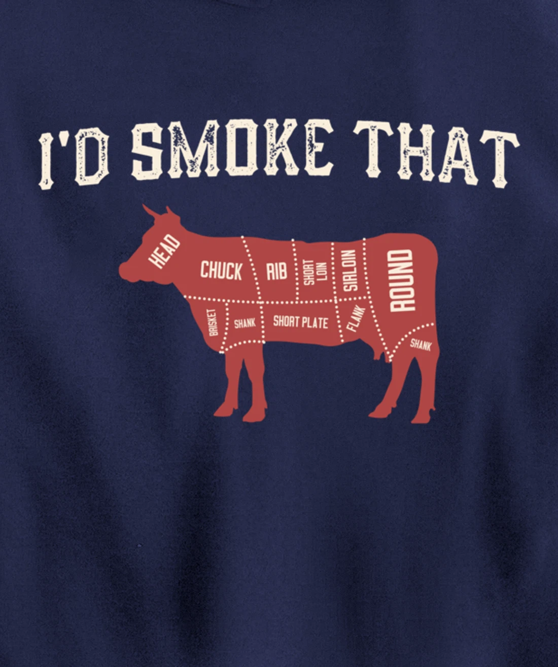 Funny Barbecue Lover Cow Graphic Women Men Meat Smoking BBQ Pullover Hoodie