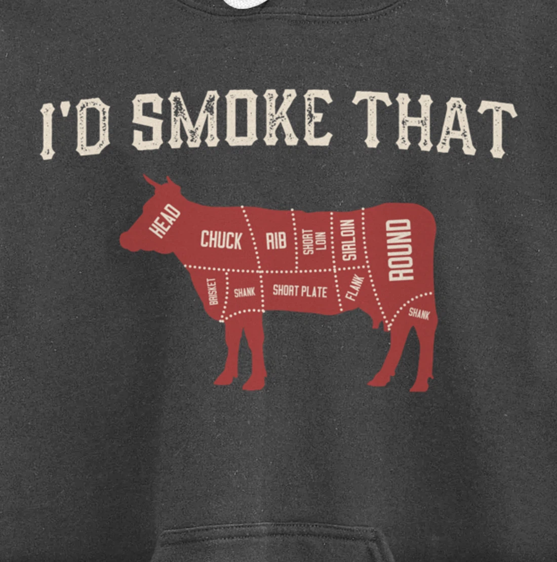 Funny Barbecue Lover Cow Graphic Women Men Meat Smoking BBQ Pullover Hoodie