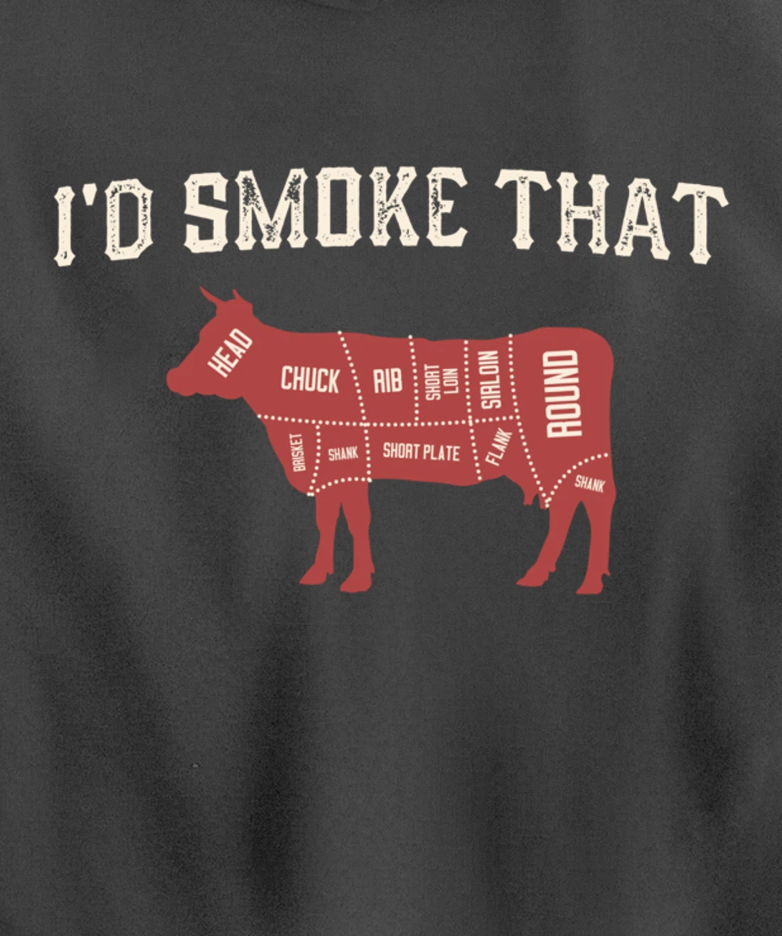 Funny Barbecue Lover Cow Graphic Women Men Meat Smoking BBQ Pullover Hoodie