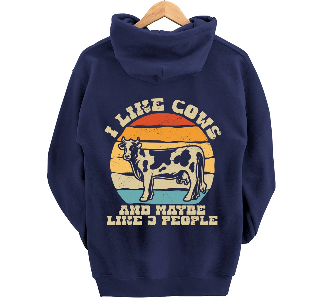 I like cows and maybe 3 people farmers too Pullover Hoodie