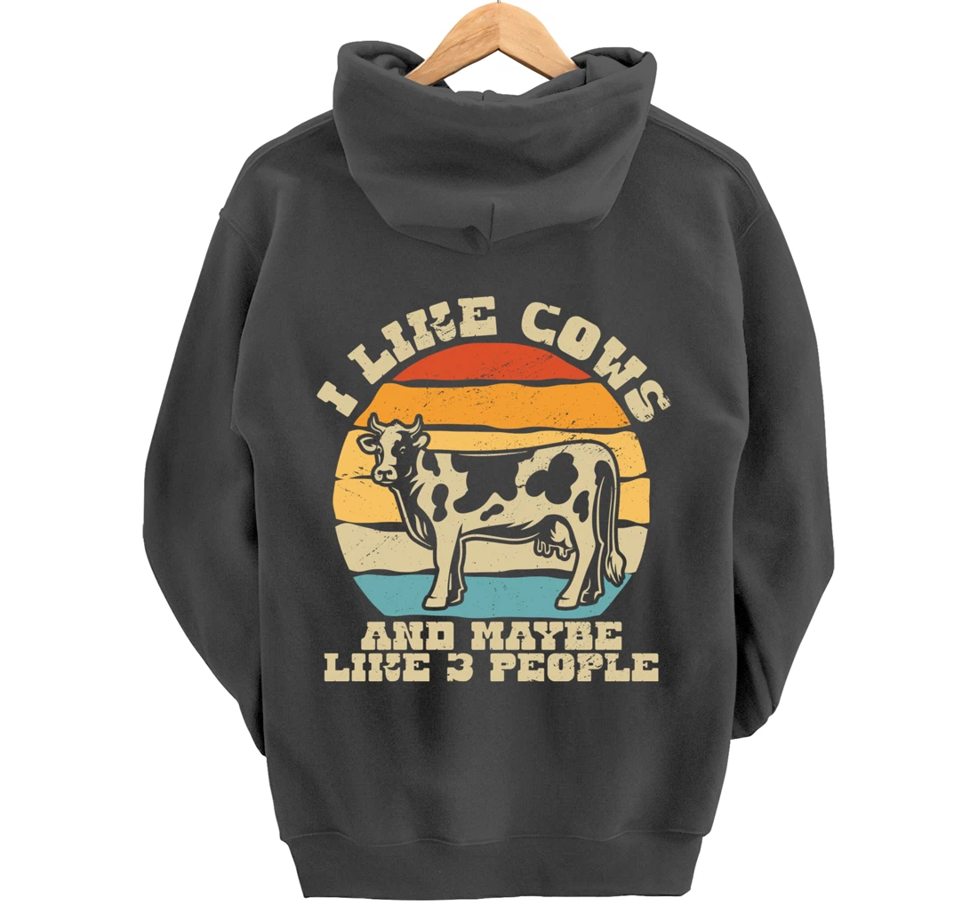 I like cows and maybe 3 people farmers too Pullover Hoodie