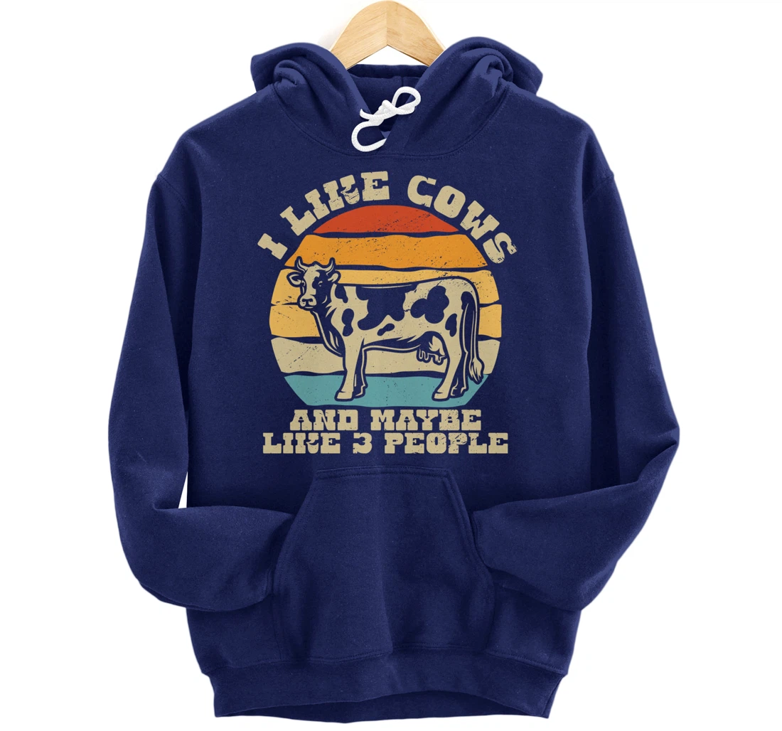 I like cows and maybe 3 people farmers too Pullover Hoodie