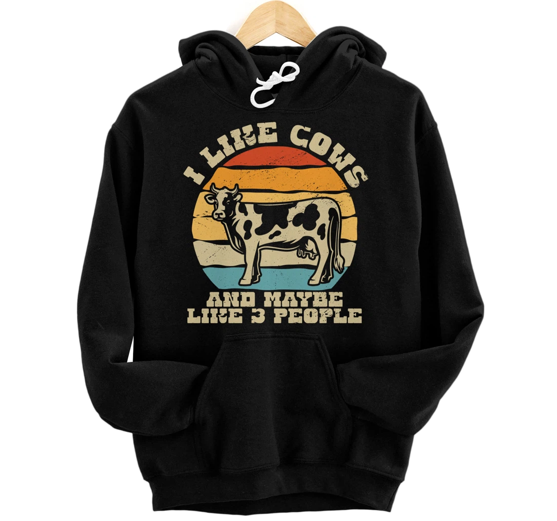 I like cows and maybe 3 people farmers too Pullover Hoodie
