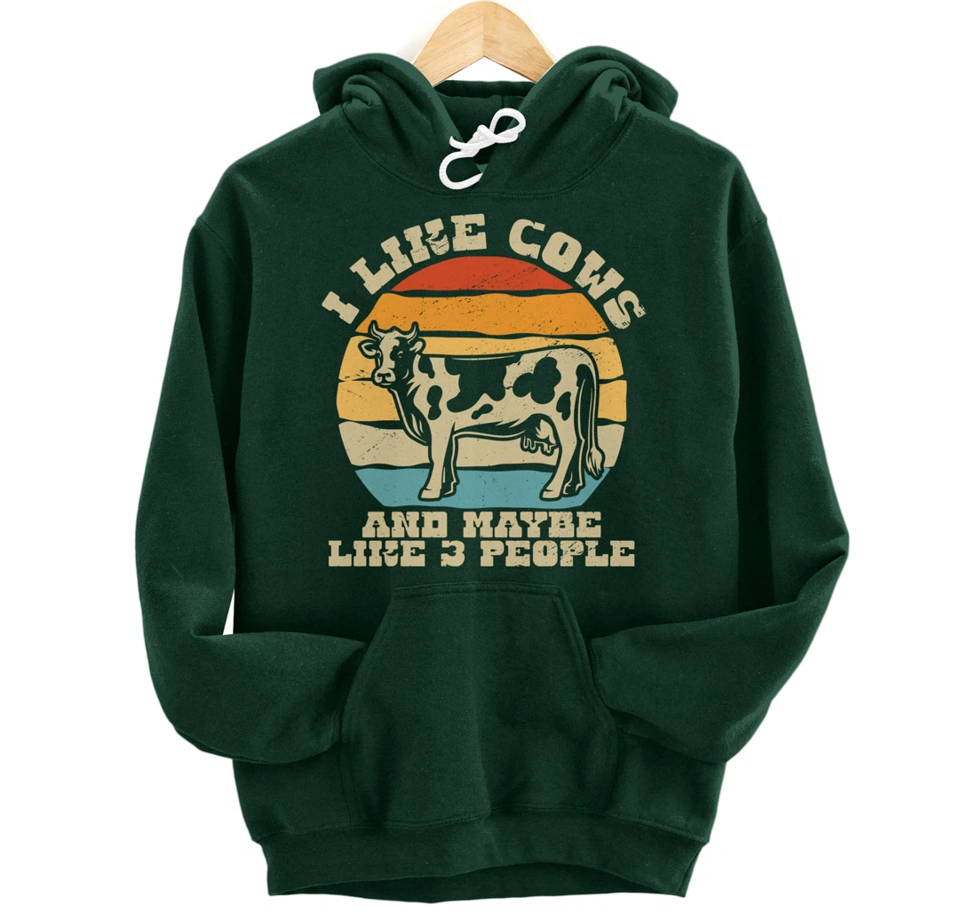 I like cows and maybe 3 people farmers too Pullover Hoodie