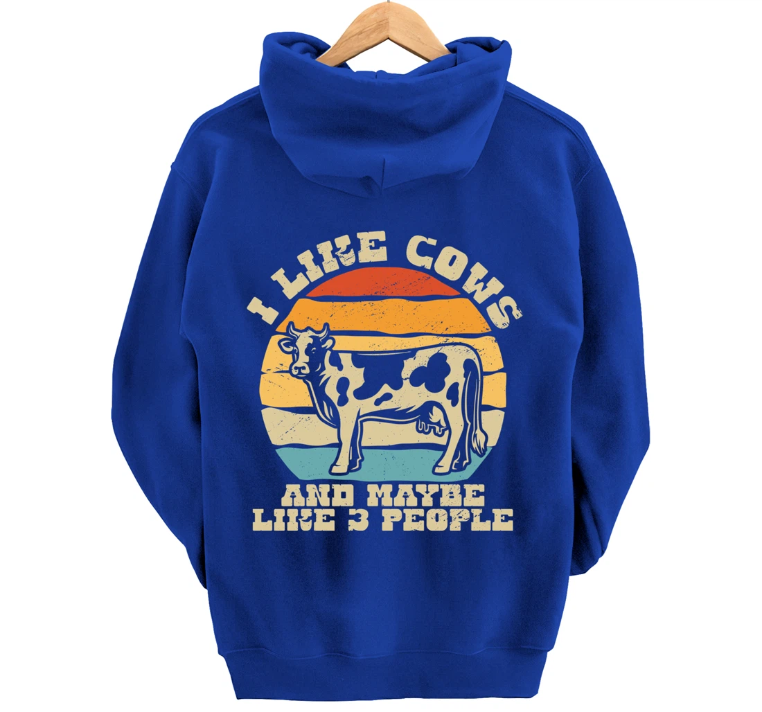 I like cows and maybe 3 people farmers too Pullover Hoodie