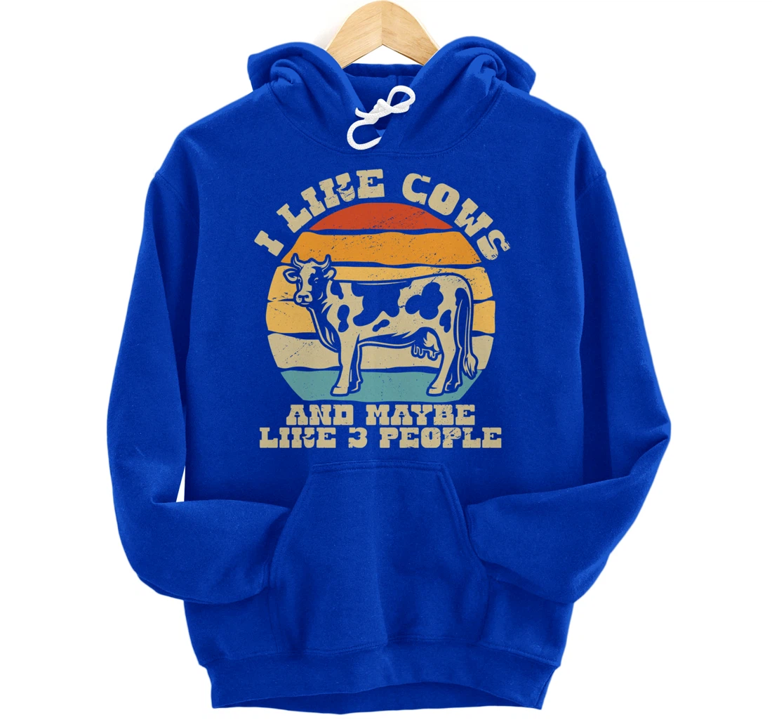I like cows and maybe 3 people farmers too Pullover Hoodie
