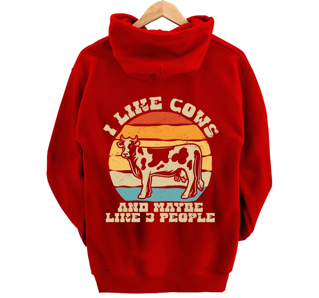 I like cows and maybe 3 people farmers too Pullover Hoodie