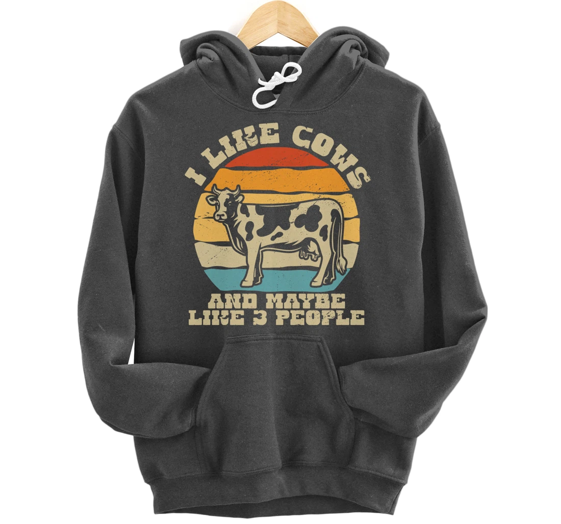 I like cows and maybe 3 people farmers too Pullover Hoodie