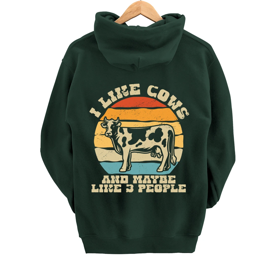 I like cows and maybe 3 people farmers too Pullover Hoodie