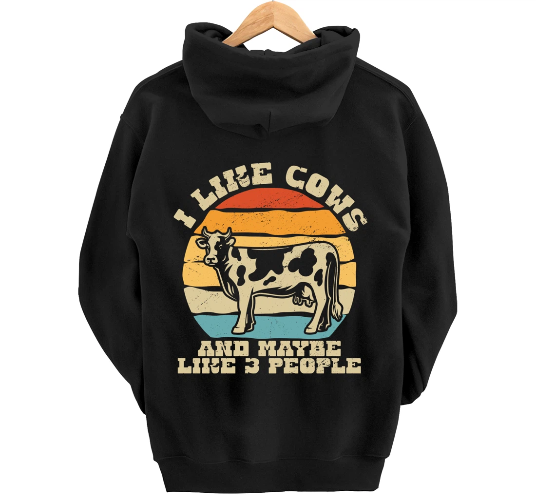 I like cows and maybe 3 people farmers too Pullover Hoodie
