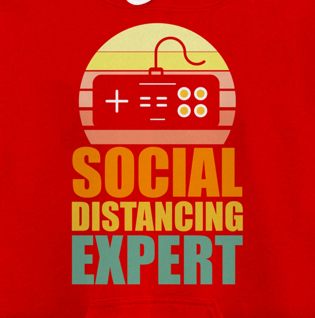 Social Distancing Expert Gaming Vintage Video Gamer Boy Girl Pullover Hoodie
