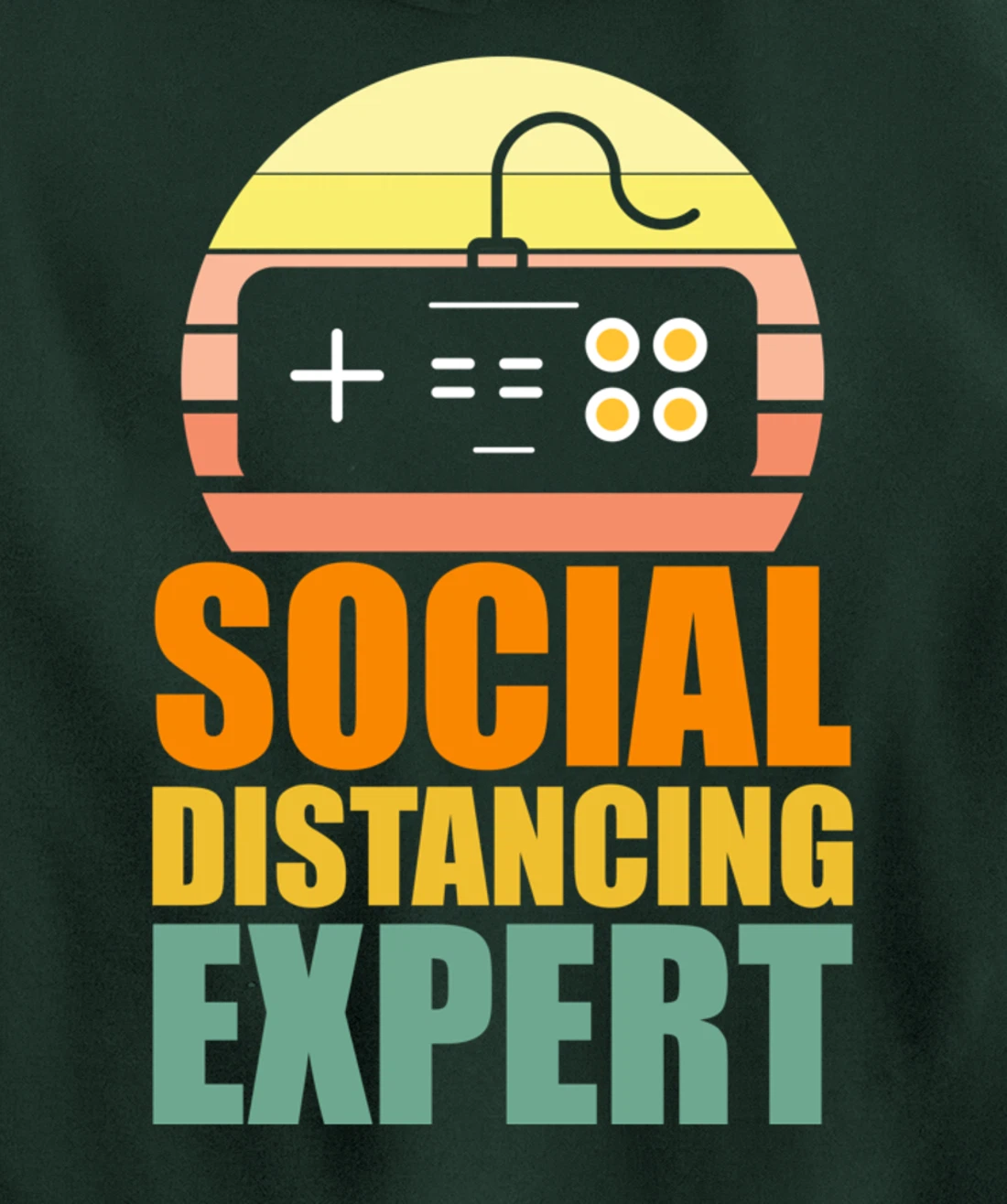Social Distancing Expert Gaming Vintage Video Gamer Boy Girl Pullover Hoodie