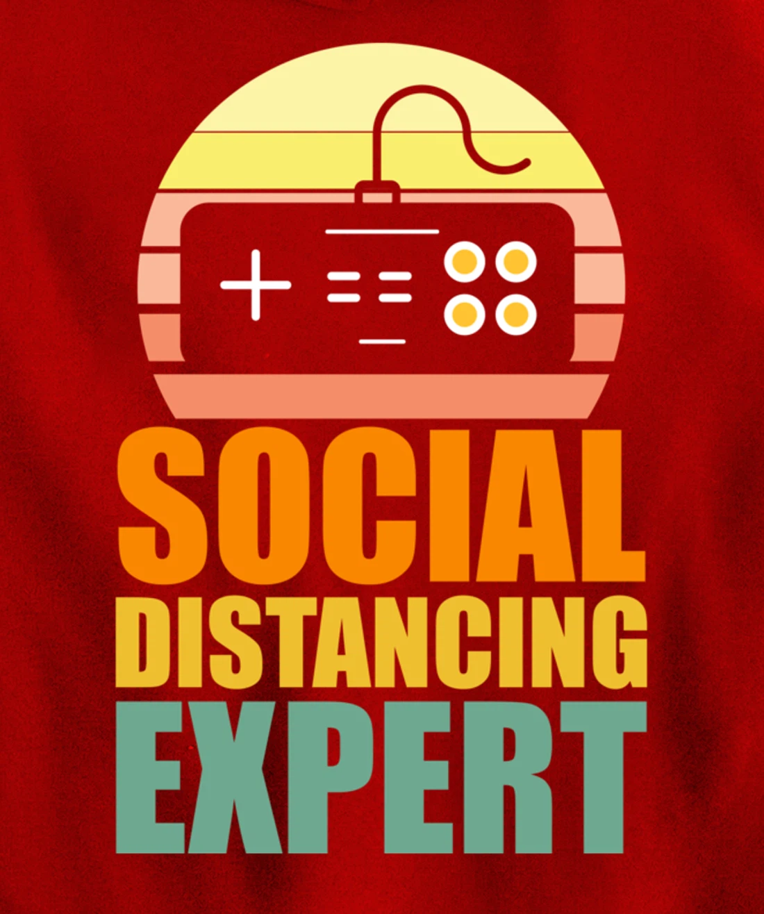 Social Distancing Expert Gaming Vintage Video Gamer Boy Girl Pullover Hoodie