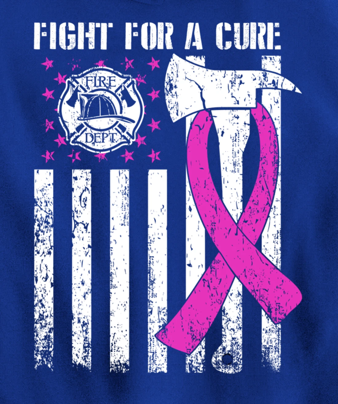 Fight For A Cure US Flag Firefighter Breast Cancer 2021 Pullover Hoodie