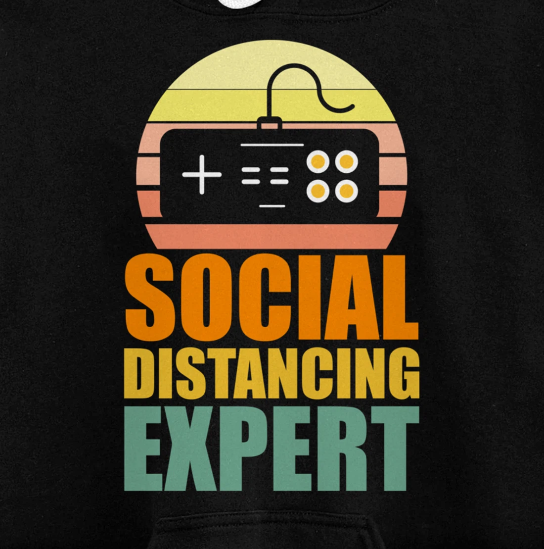 Social Distancing Expert Gaming Vintage Video Gamer Boy Girl Pullover Hoodie