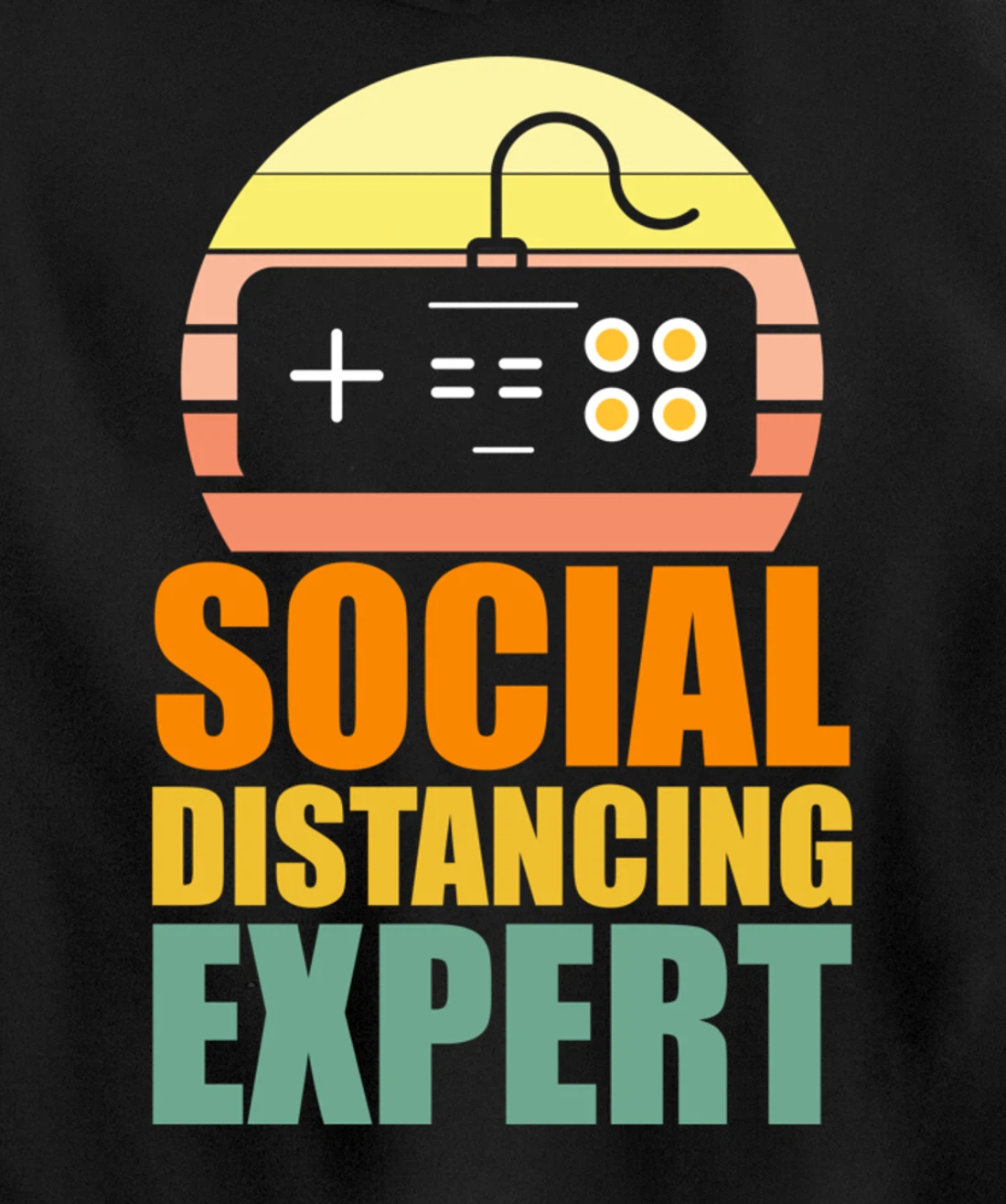 Social Distancing Expert Gaming Vintage Video Gamer Boy Girl Pullover Hoodie