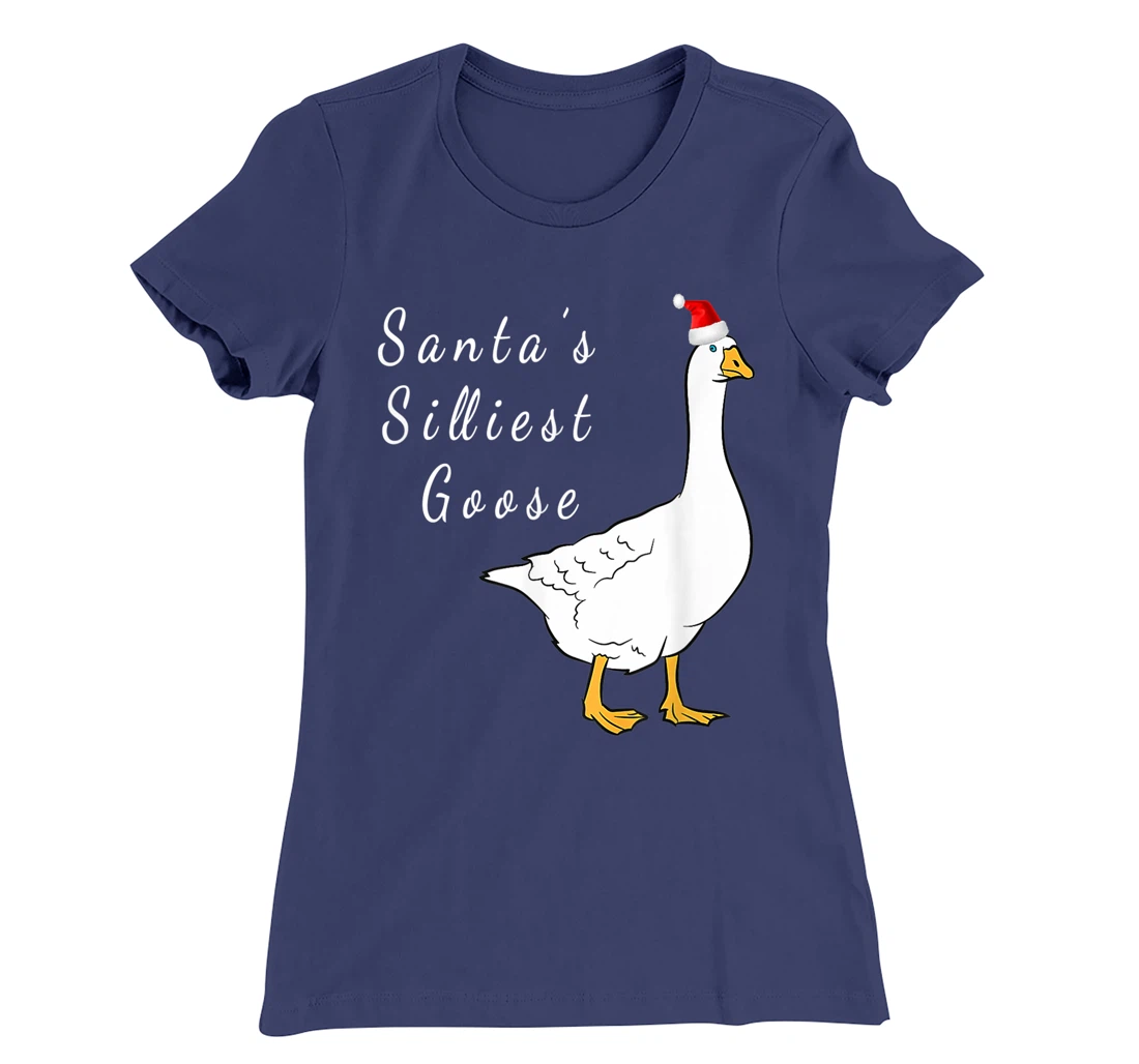 Santa’s silliest goose tacky Funny Christmas T-Shirt, Women T-Shirt