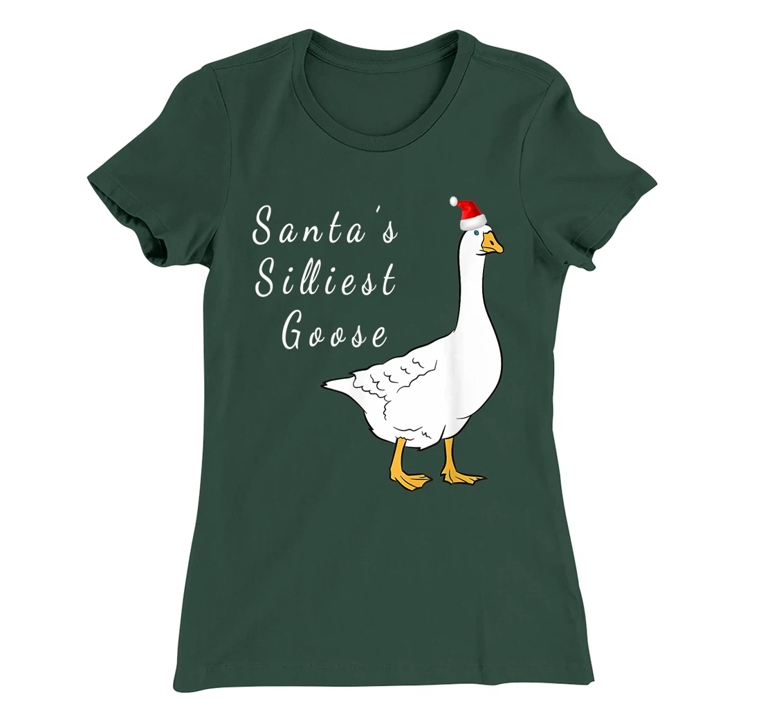 Santa’s silliest goose tacky Funny Christmas T-Shirt, Women T-Shirt