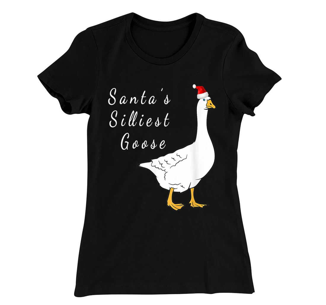 Santa’s silliest goose tacky Funny Christmas T-Shirt, Women T-Shirt