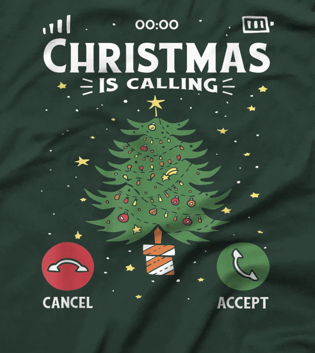 Funny Christmas Is Calling Cancel Accept Tree T-Shirt, Kid T-Shirt and Women T-Shirt