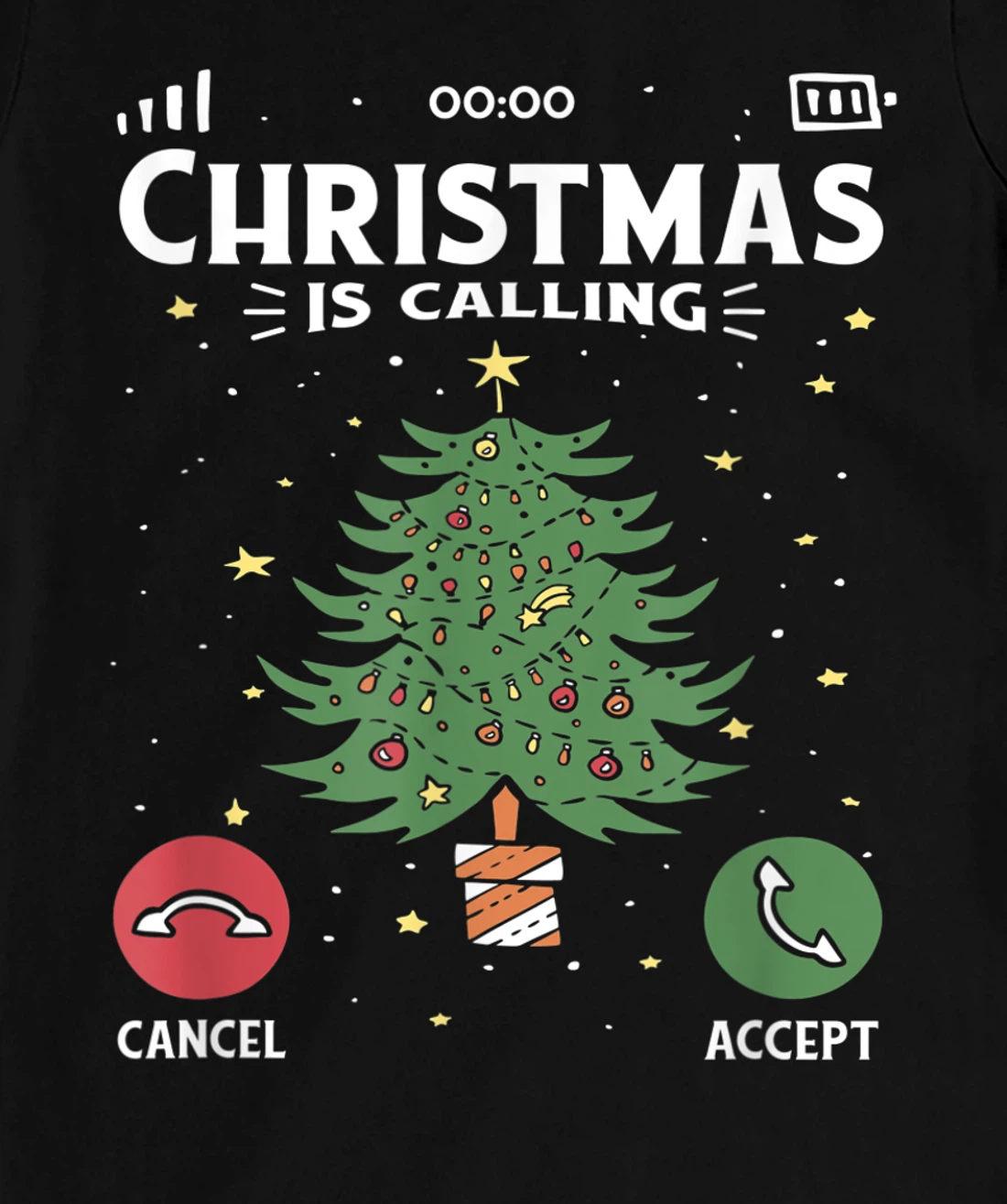 Funny Christmas Is Calling Cancel Accept Tree T-Shirt, Kid T-Shirt and Women T-Shirt