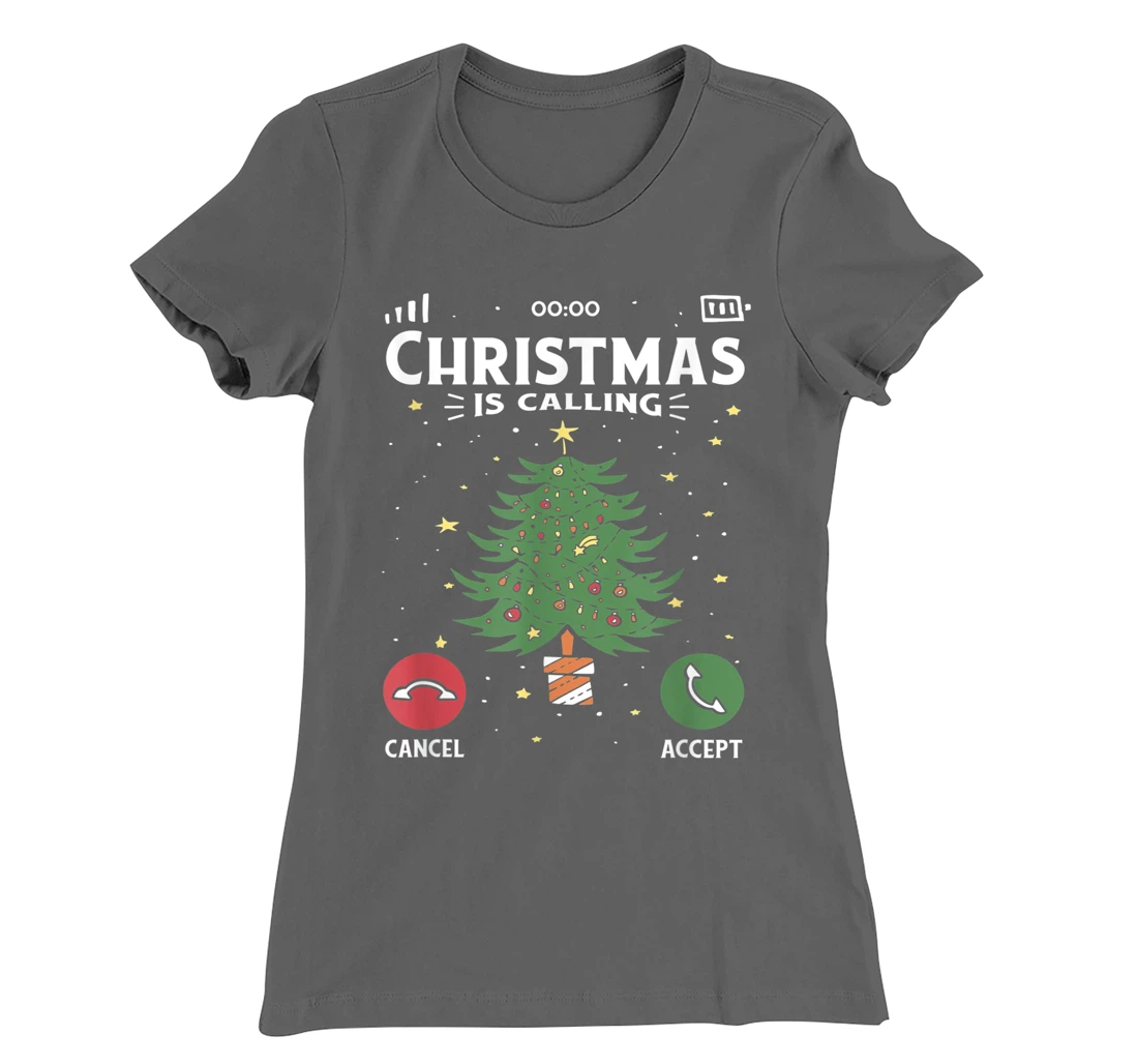 Funny Christmas Is Calling Cancel Accept Tree T-Shirt, Kid T-Shirt and Women T-Shirt