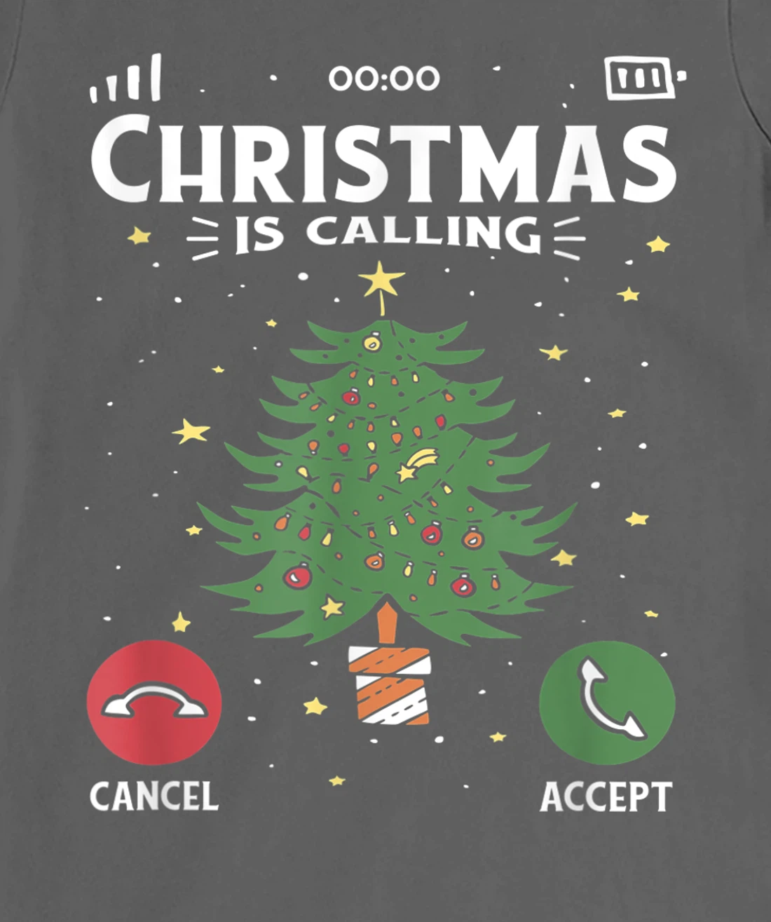 Funny Christmas Is Calling Cancel Accept Tree T-Shirt, Kid T-Shirt and Women T-Shirt