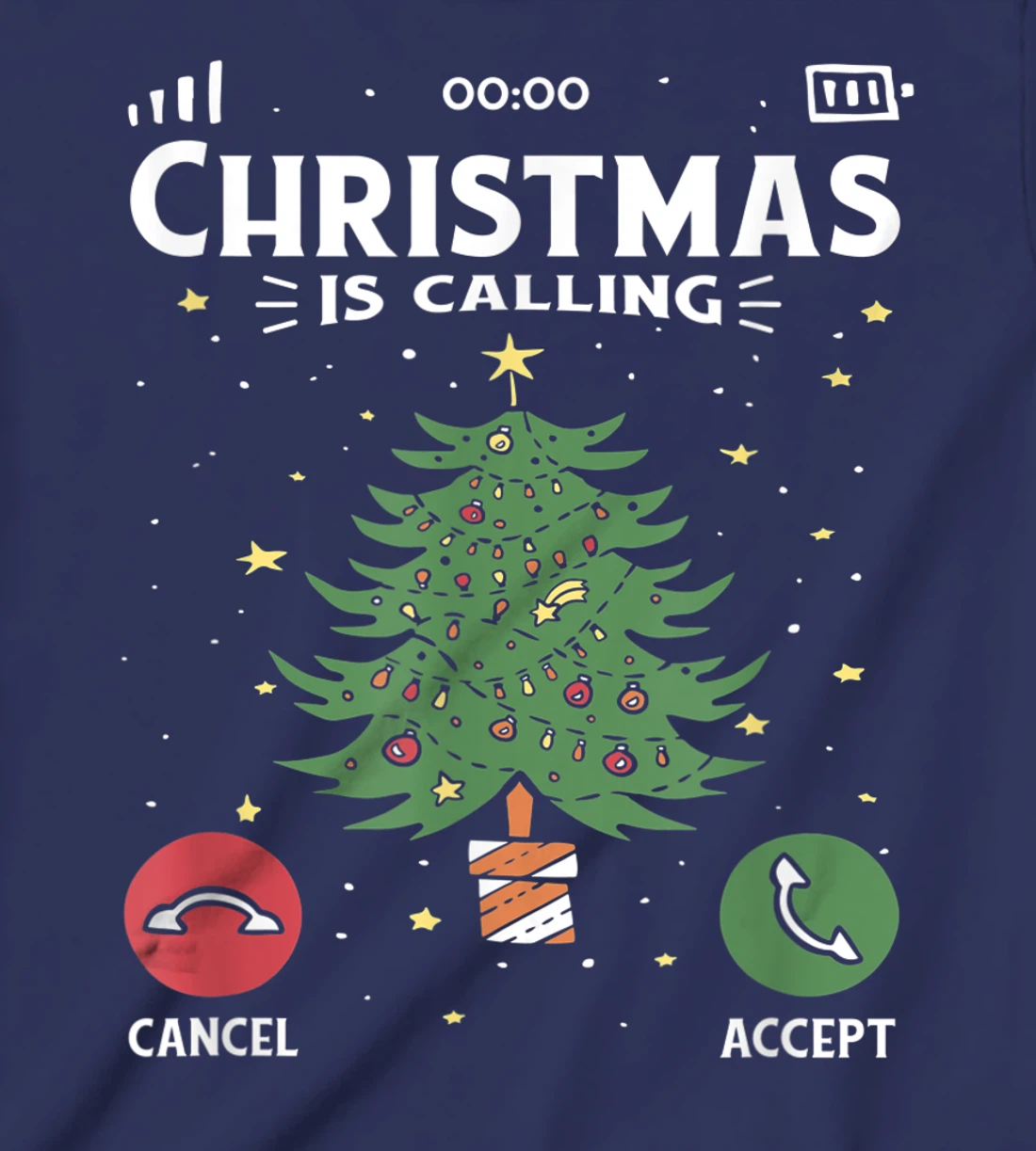 Funny Christmas Is Calling Cancel Accept Tree T-Shirt, Kid T-Shirt and Women T-Shirt