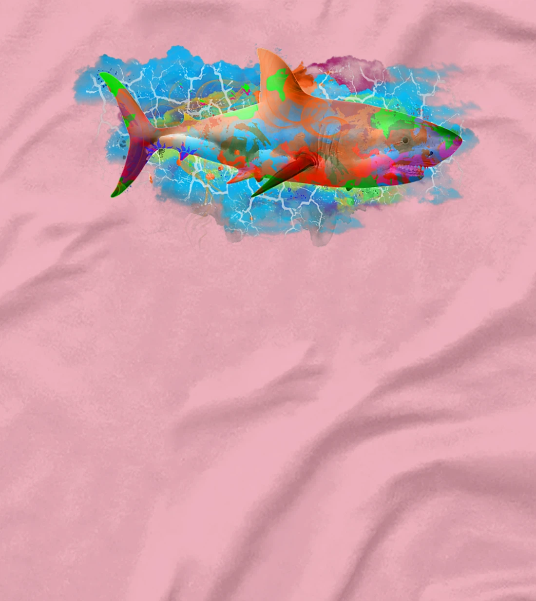 Cute Ocean Life Watercolor Great White Shark T-Shirt, Women T-Shirt
