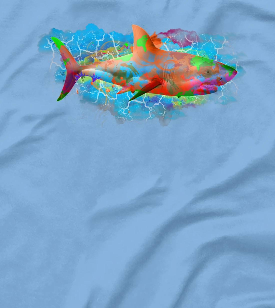 Cute Ocean Life Watercolor Great White Shark T-Shirt, Women T-Shirt