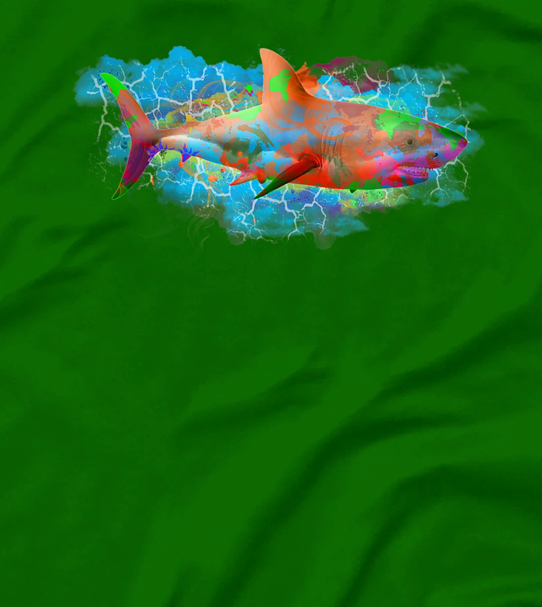 Cute Ocean Life Watercolor Great White Shark T-Shirt, Women T-Shirt