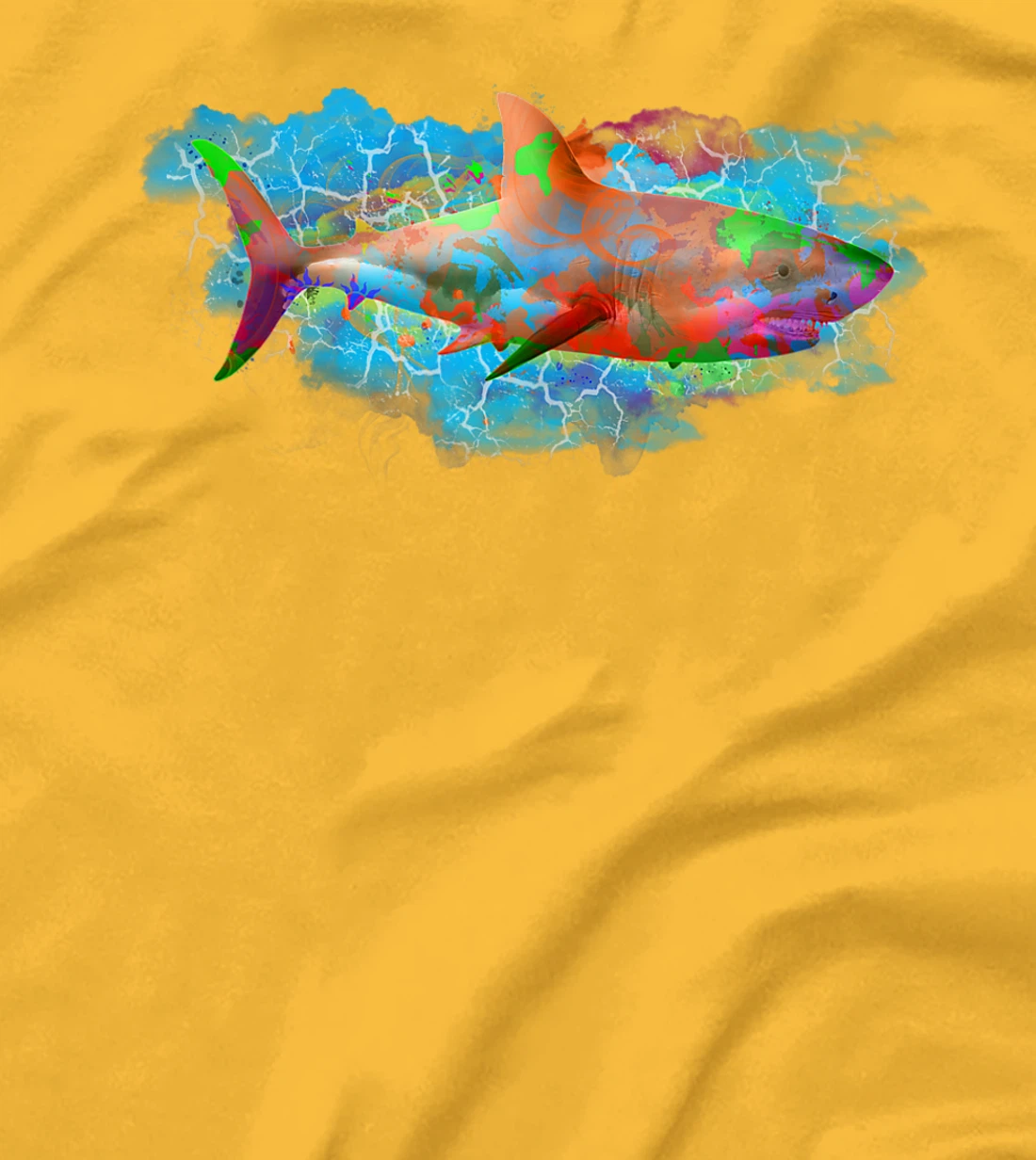 Cute Ocean Life Watercolor Great White Shark T-Shirt, Women T-Shirt