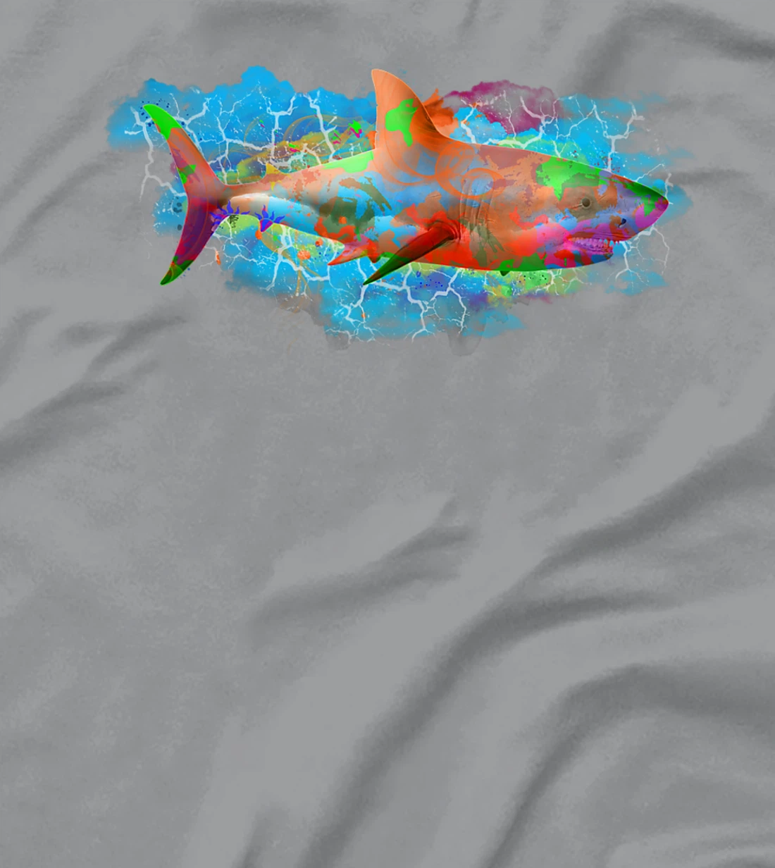 Cute Ocean Life Watercolor Great White Shark T-Shirt, Women T-Shirt
