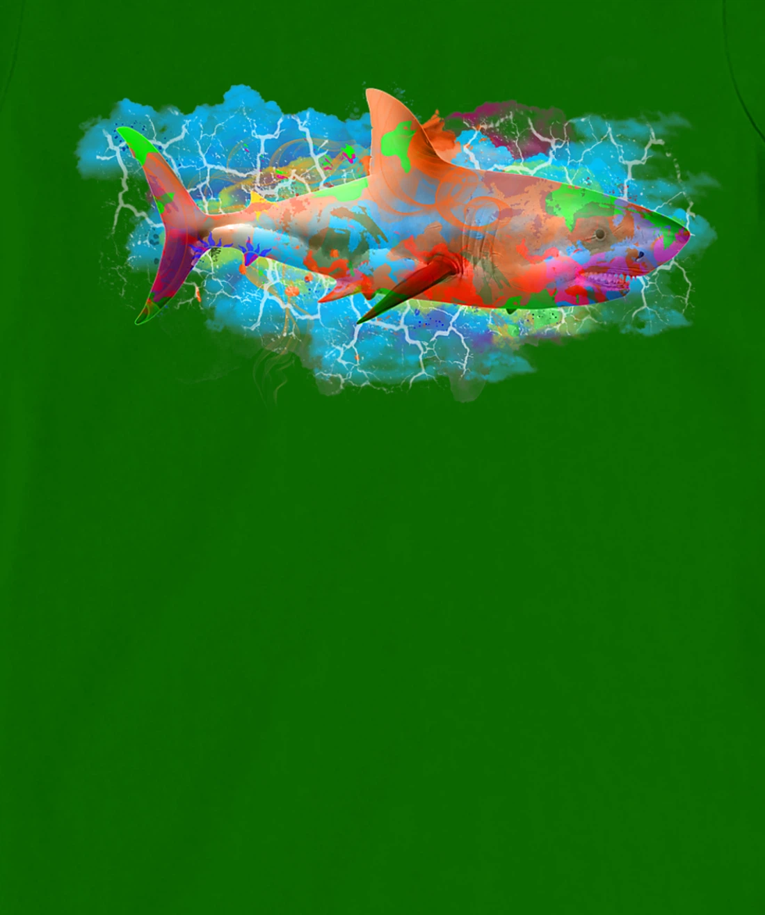 Cute Ocean Life Watercolor Great White Shark T-Shirt, Women T-Shirt