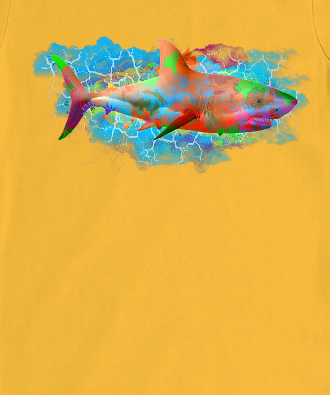 Cute Ocean Life Watercolor Great White Shark T-Shirt, Women T-Shirt