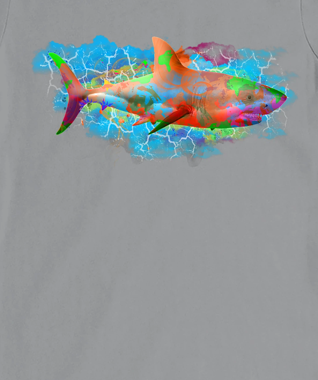 Cute Ocean Life Watercolor Great White Shark T-Shirt, Women T-Shirt
