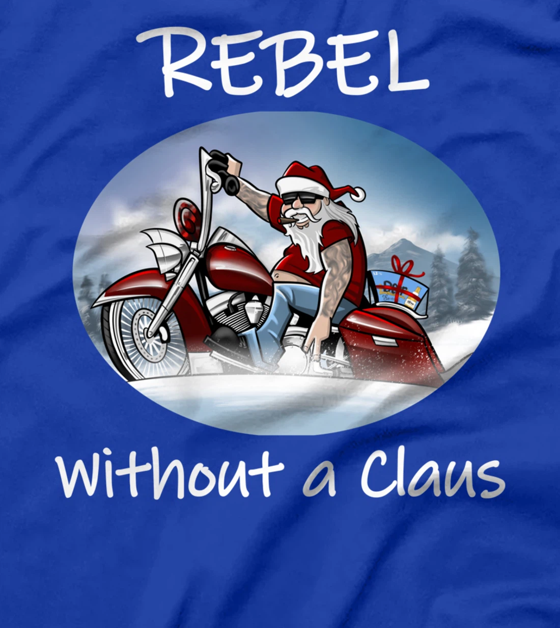 Rebel Without a Clause humorous Christmas Santa (C) T-Shirt