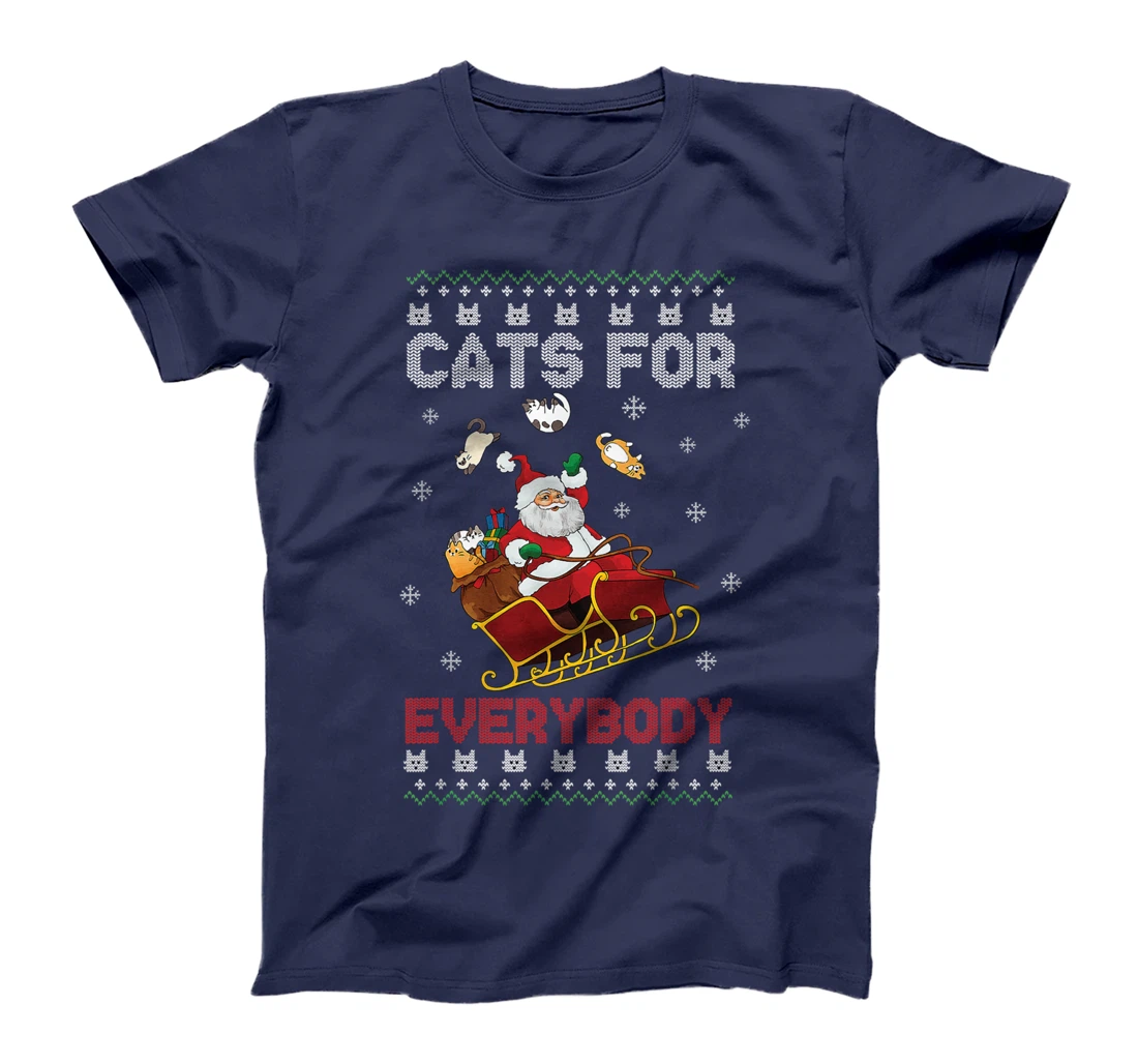 Cats For Everybody Christmas Cute Cat Lover Ugly Sweater T-Shirt
