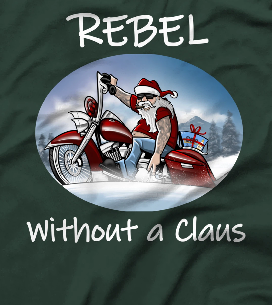 Rebel Without a Clause humorous Christmas Santa (C) T-Shirt