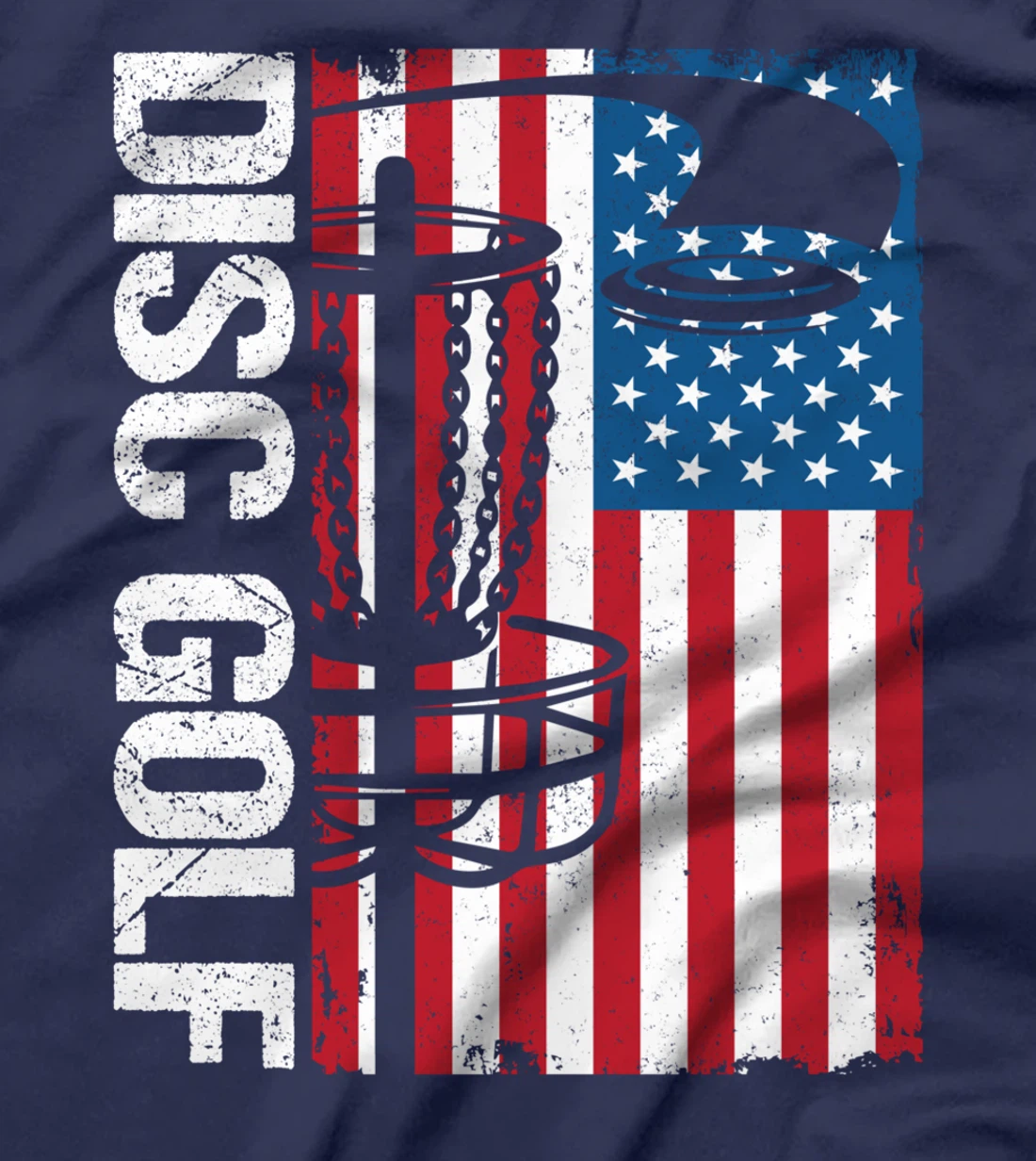Disc Golf USA Flag Outdoor Sport Frisbee Disc Golf Player T-Shirt