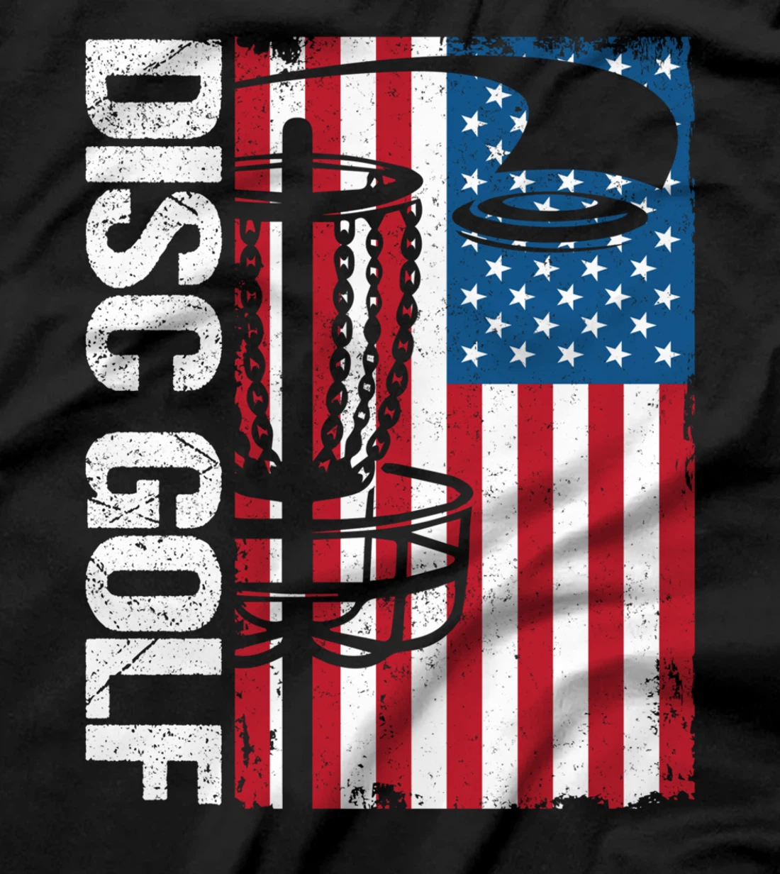 Disc Golf USA Flag Outdoor Sport Frisbee Disc Golf Player T-Shirt