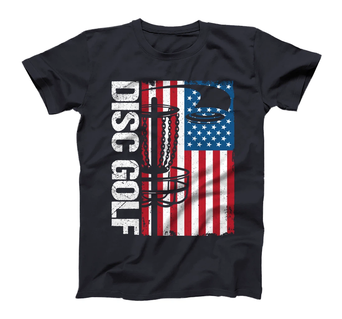 Disc Golf USA Flag Outdoor Sport Frisbee Disc Golf Player T-Shirt