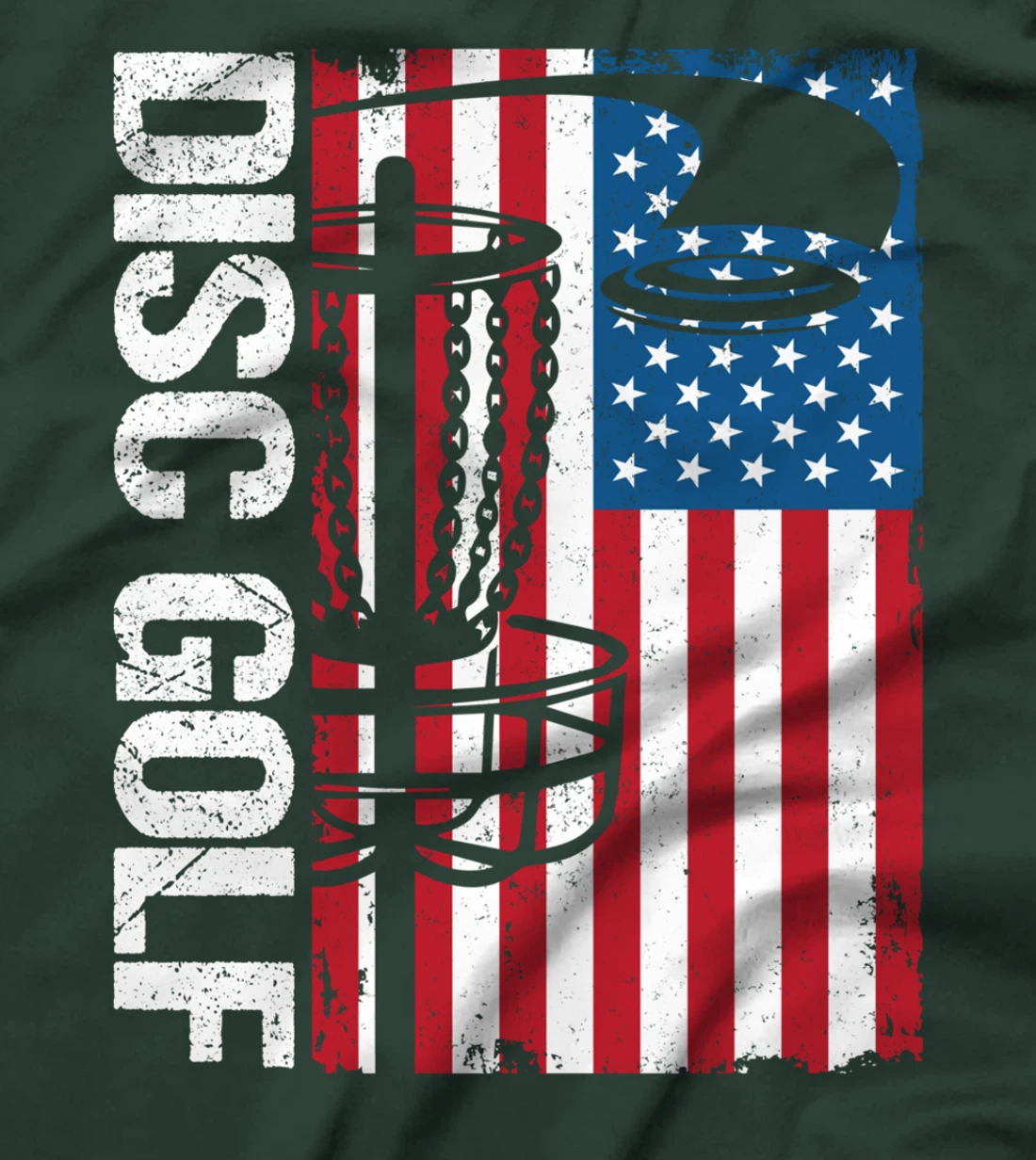 Disc Golf USA Flag Outdoor Sport Frisbee Disc Golf Player T-Shirt