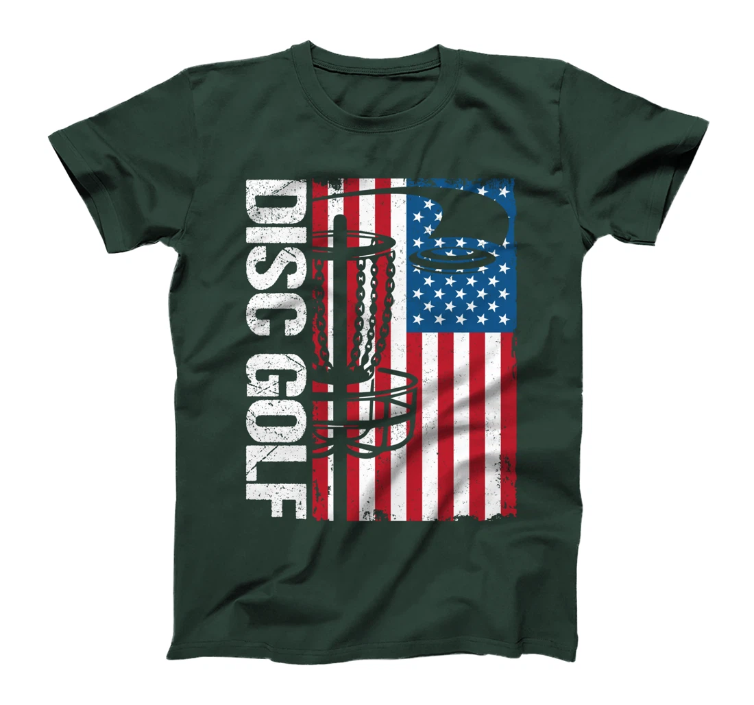 Disc Golf USA Flag Outdoor Sport Frisbee Disc Golf Player T-Shirt