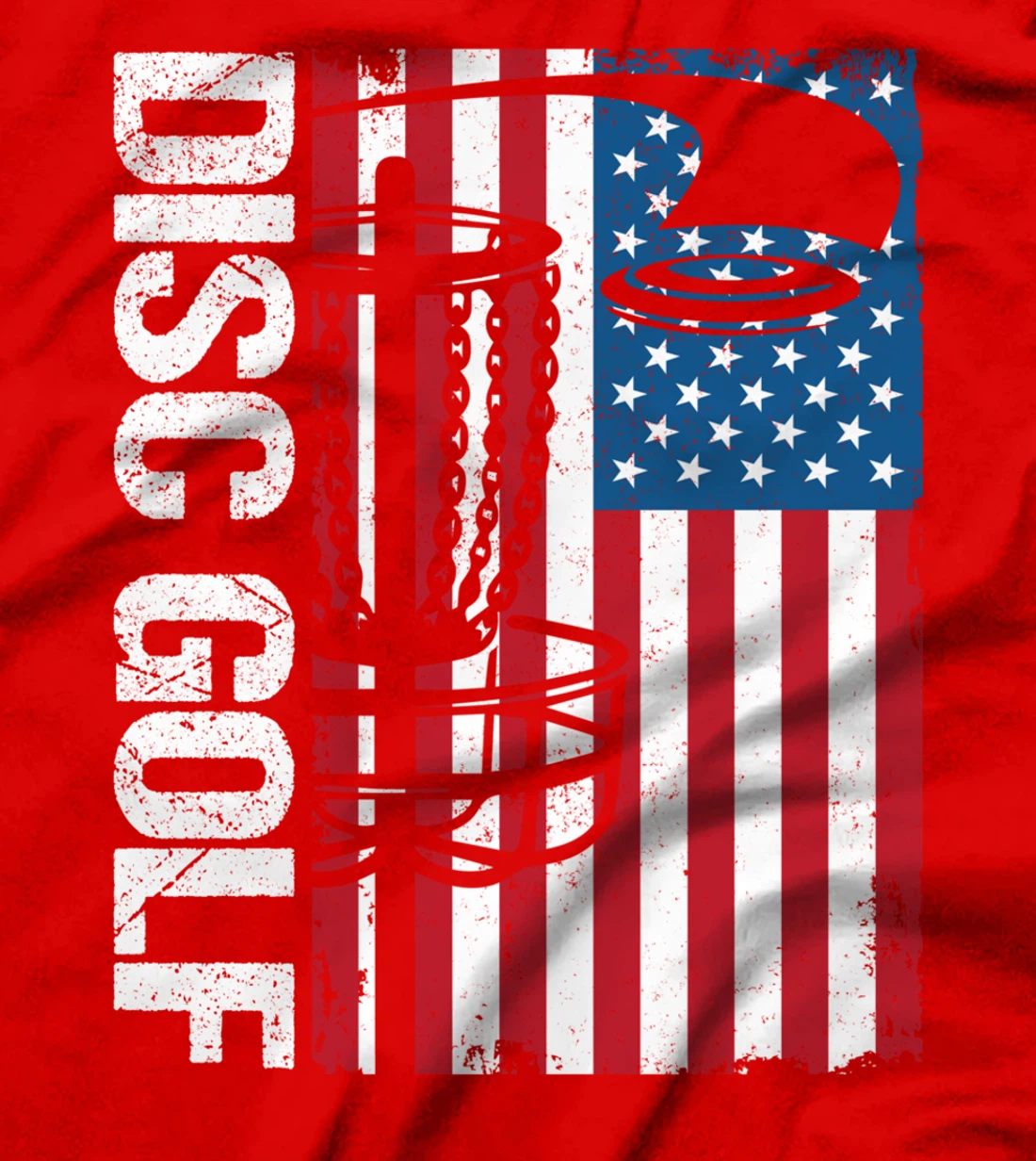 Disc Golf USA Flag Outdoor Sport Frisbee Disc Golf Player T-Shirt
