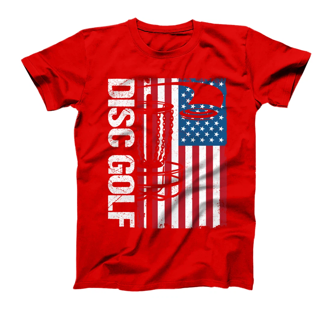 Disc Golf USA Flag Outdoor Sport Frisbee Disc Golf Player T-Shirt