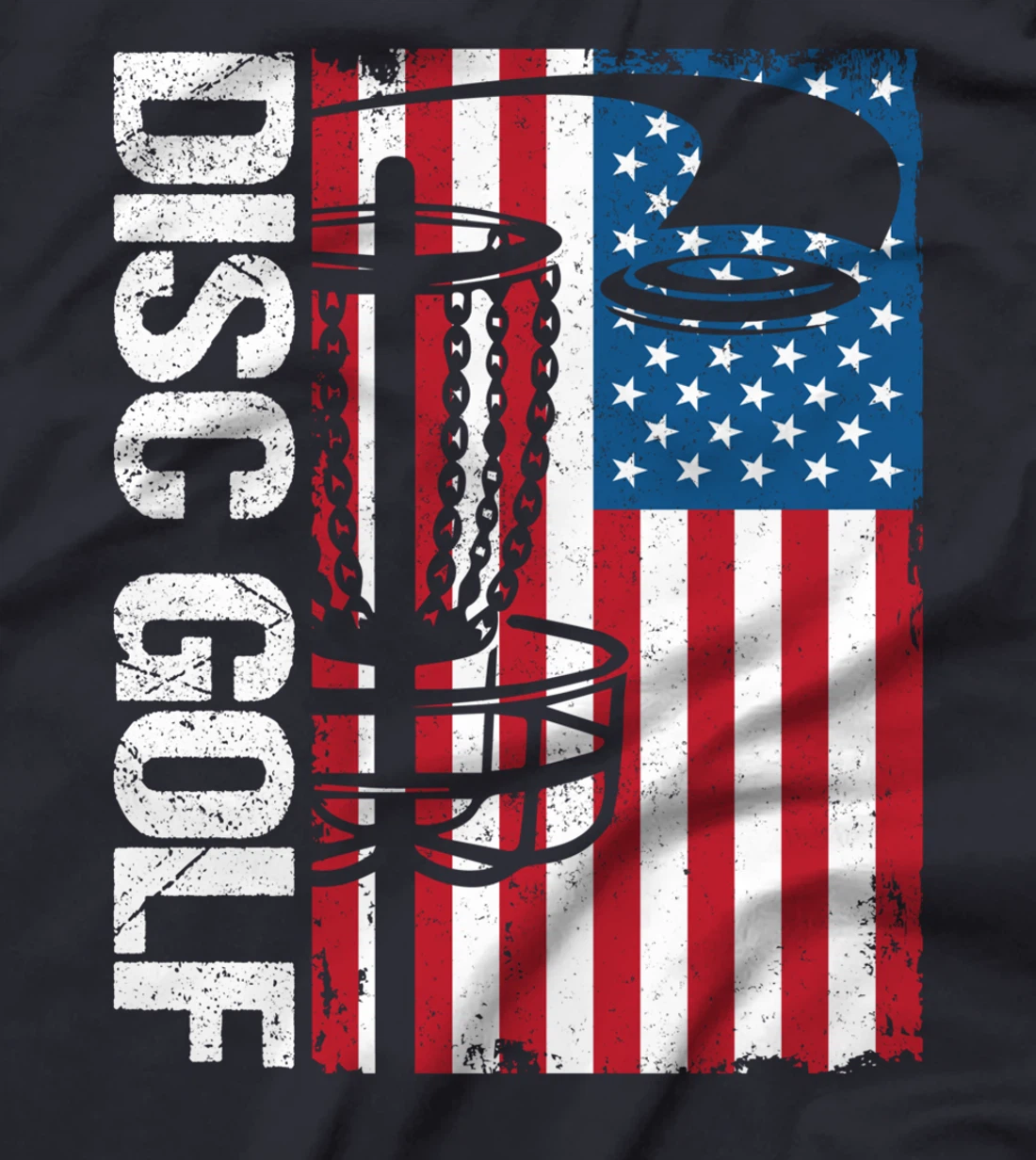 Disc Golf USA Flag Outdoor Sport Frisbee Disc Golf Player T-Shirt