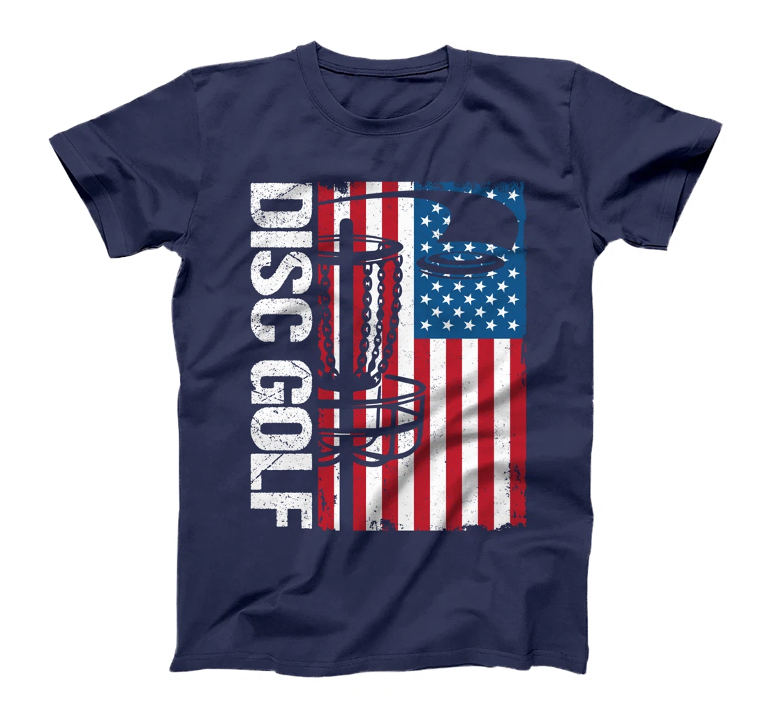 Disc Golf USA Flag Outdoor Sport Frisbee Disc Golf Player T-Shirt