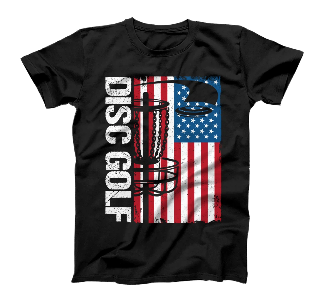 Disc Golf USA Flag Outdoor Sport Frisbee Disc Golf Player T-Shirt